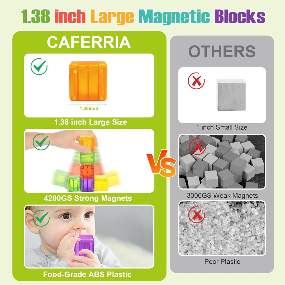 48PCS Magnetic Blocks - 1.38 Inch Building Blocks for Toddlers