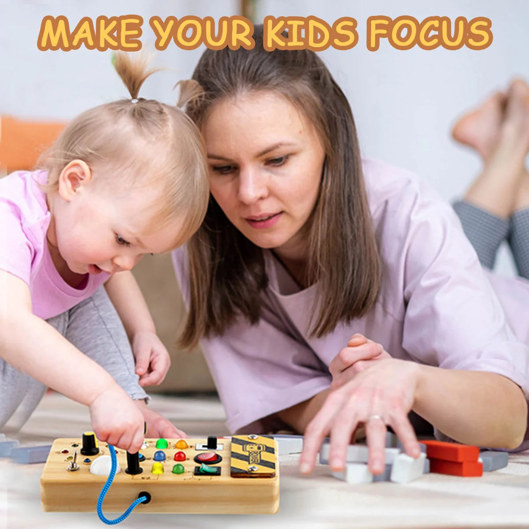 Busy Board with LED Light, Switch & Travel Toys