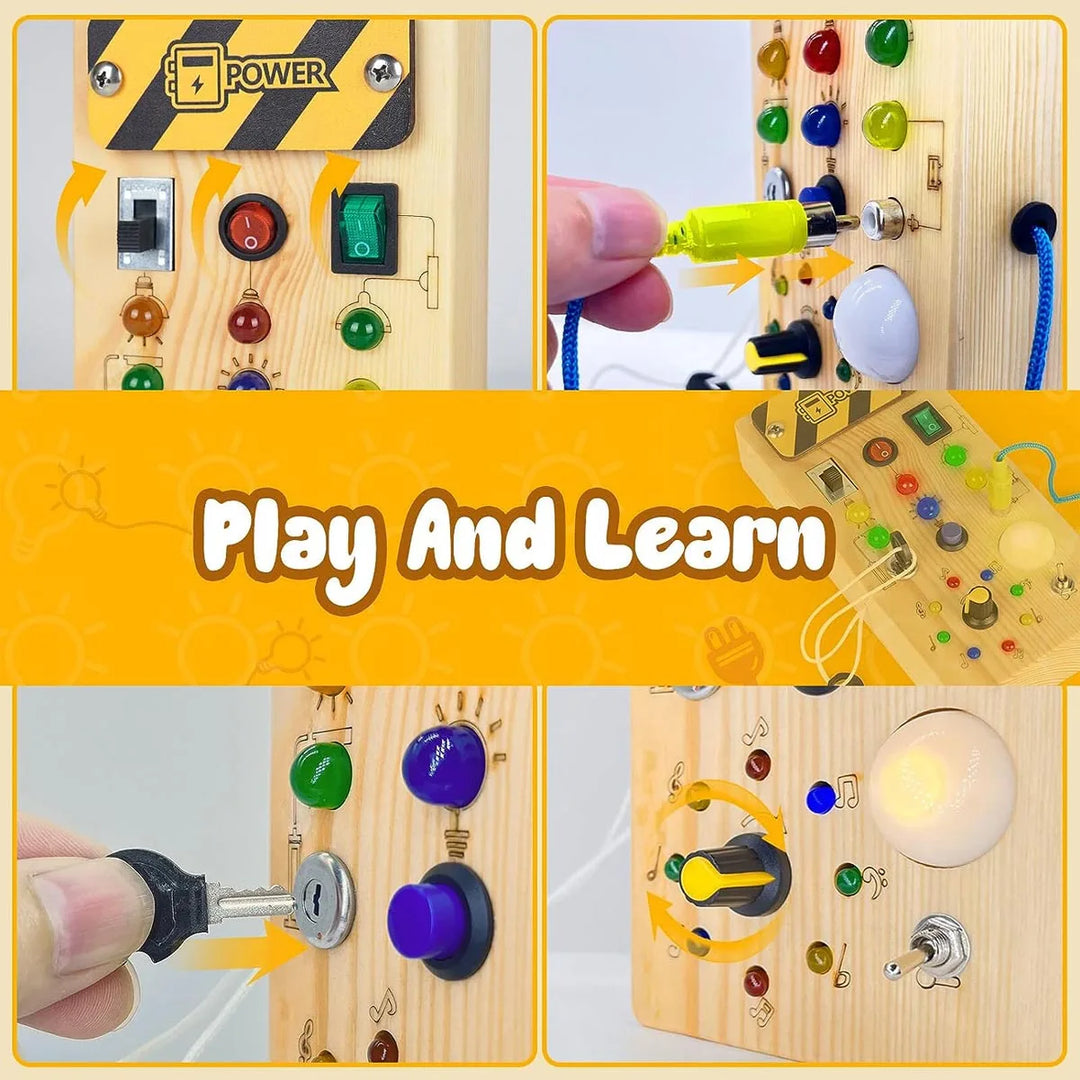 Busy Board with LED Light, Switch & Travel Toys