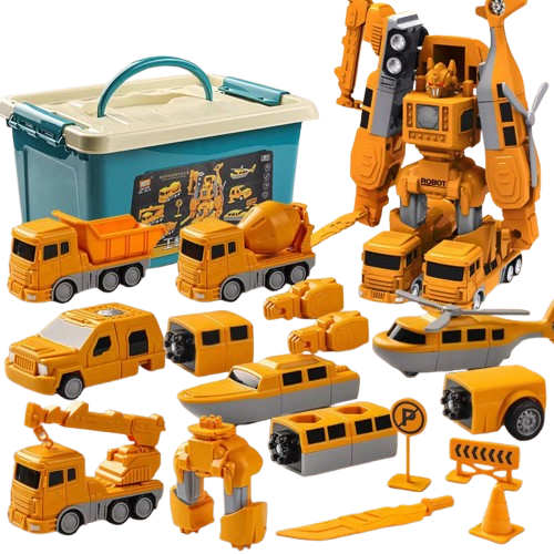 Magnetic Transforming Engineering Car Toys for Kids | Assembled Magnetic Fun