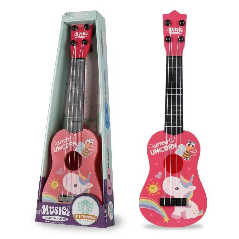 Ukulele Musical Toy 4 Strings Small Guitar Montessori for Kids