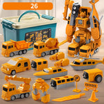 Load image into Gallery viewer, Magnetic Transforming Engineering Car Toys for Kids | Assembled Magnetic Fun
