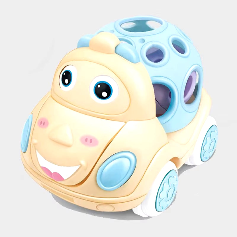 Soft Rubber Push & Go Car Toy for 6-12 Month Infants, Friction Truck