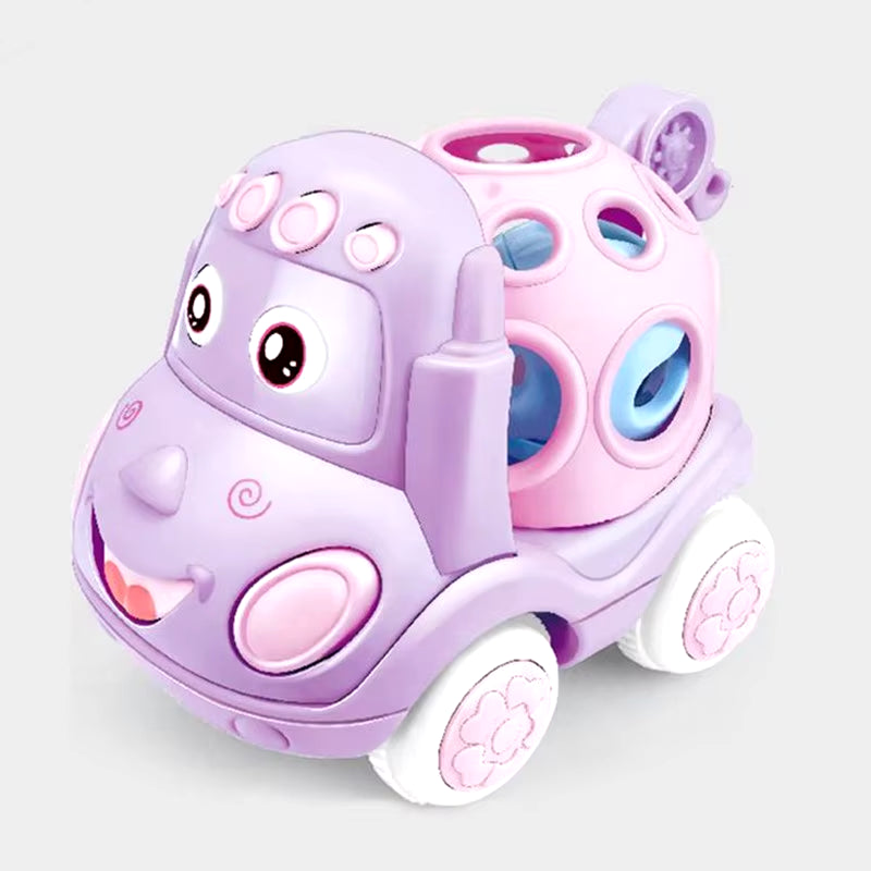 Soft Rubber Push & Go Car Toy for 6-12 Month Infants, Friction Truck