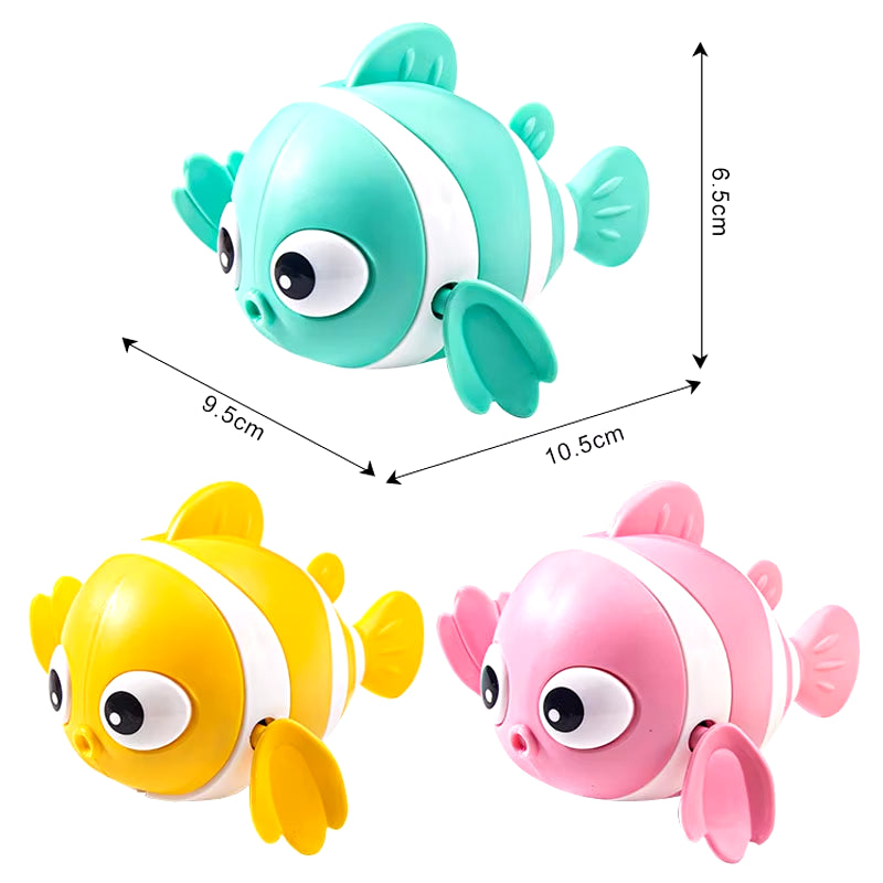 Cute Wind-up Baby Bath Toy, Cartoon Fish, Floating Water Game