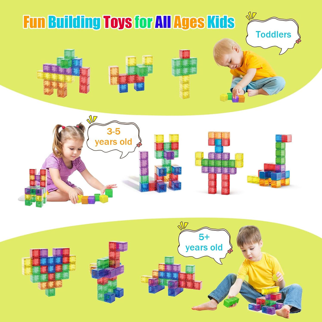 48PCS Magnetic Blocks - 1.38 Inch Building Blocks for Toddlers