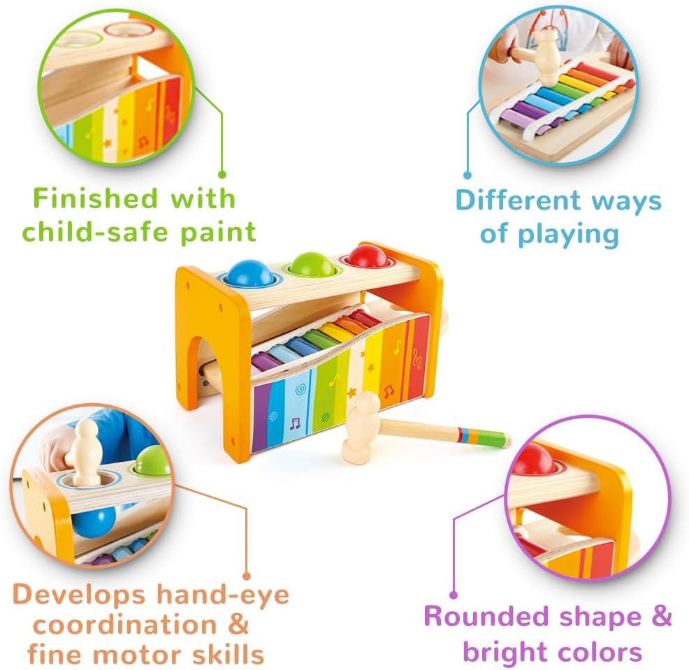 Durable Wooden Musical Pounding Toy for Toddlers