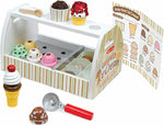 Load image into Gallery viewer, Wooden Scoop and Serve Ice Cream Counter (28 Pcs) Play Food and Accessories
