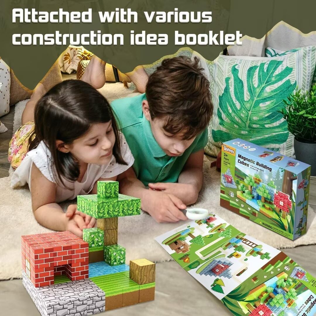 Magnetic Blocks-Build Mine Magnet World Edition, Magnetic Toys for Boys & Girls