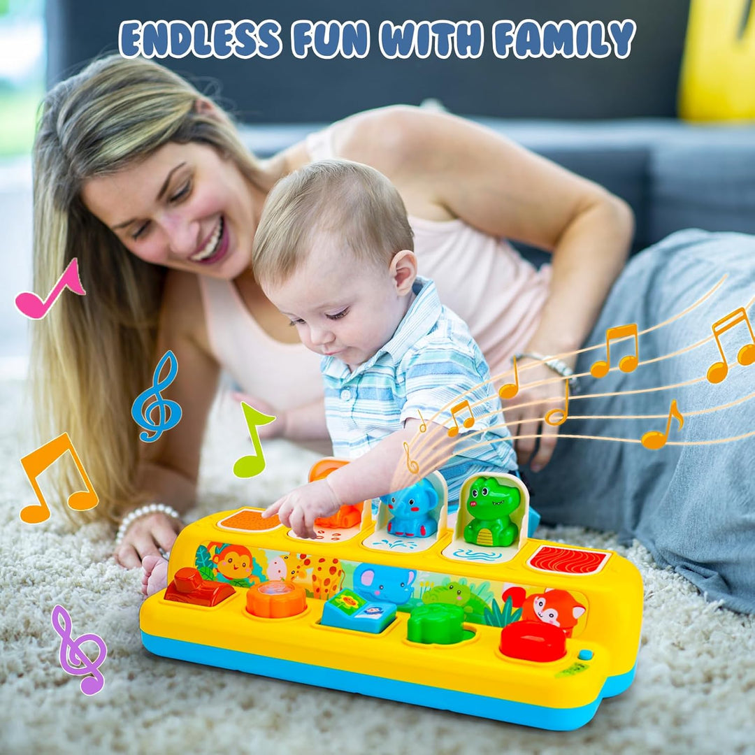 Interactive Pop up Animal Toys with Music & Light