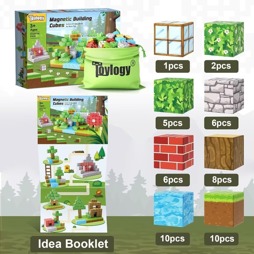 Magnetic Blocks-Build Mine Magnet World Edition, Magnetic Toys for Boys & Girls