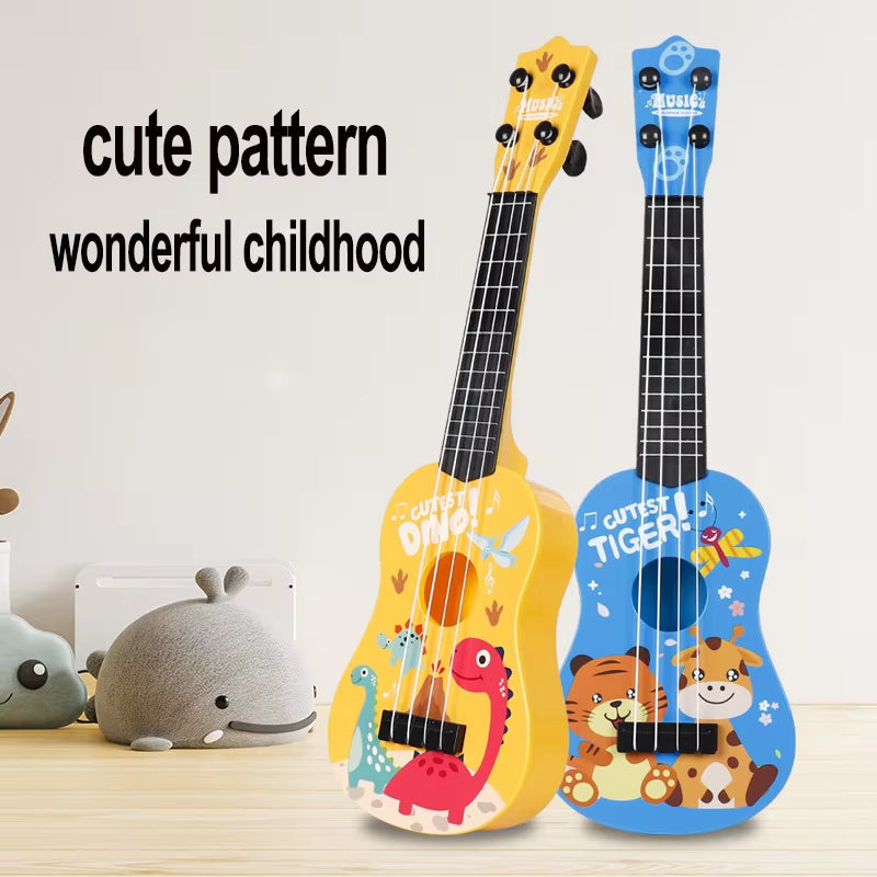 Ukulele Musical Toy 4 Strings Small Guitar Montessori for Kids