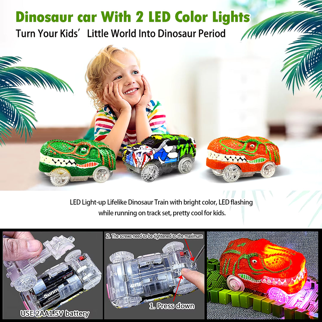 Dinosaur Toys for Kids Volcano, Climbing Track, Train Set