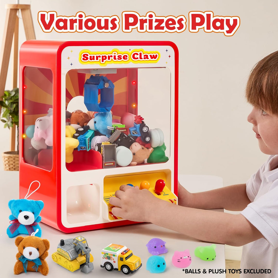 Claw Machine Arcade Toy with LED Light & Adjustable Sound, Rechargeable