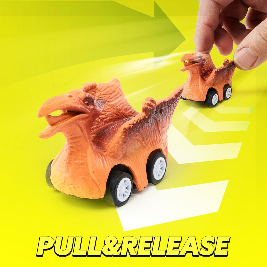 13 in 1 Dinosaur Toys for Kids 3-5, Dinosaur Truck with 12 Pull Back Cars