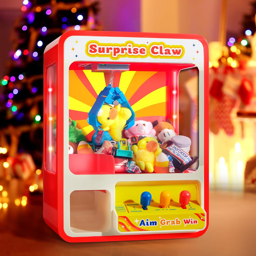 Claw Machine Arcade Toy with LED Light & Adjustable Sound, Rechargeable