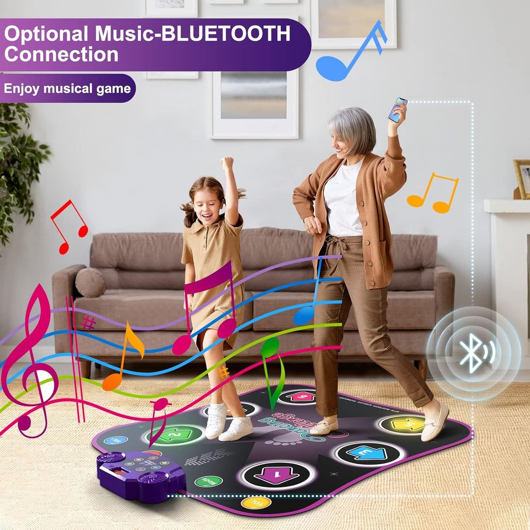 Dance Mat Toys for 3-12 Year Old Kids, Electronic Dance Pad with Light-Up