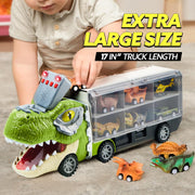 13 in 1 Dinosaur Toys for Kids 3-5, Dinosaur Truck with 12 Pull Back Cars