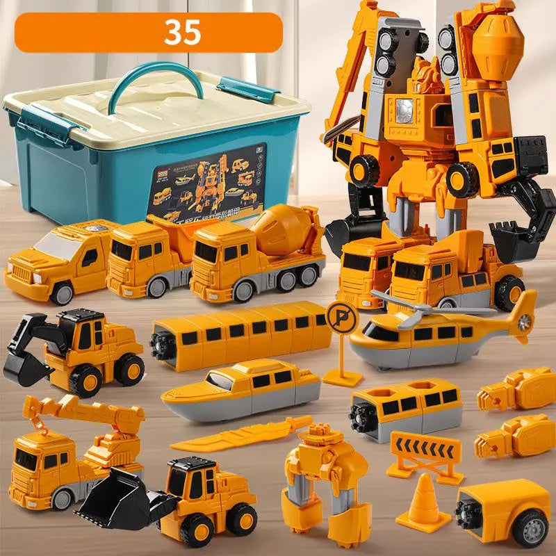 Magnetic Transforming Engineering Car Toys for Kids | Assembled Magnetic Fun