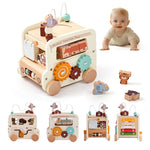 Load image into Gallery viewer, Baby Wooden Montessori Toy Baby Five-In-On Car Toy
