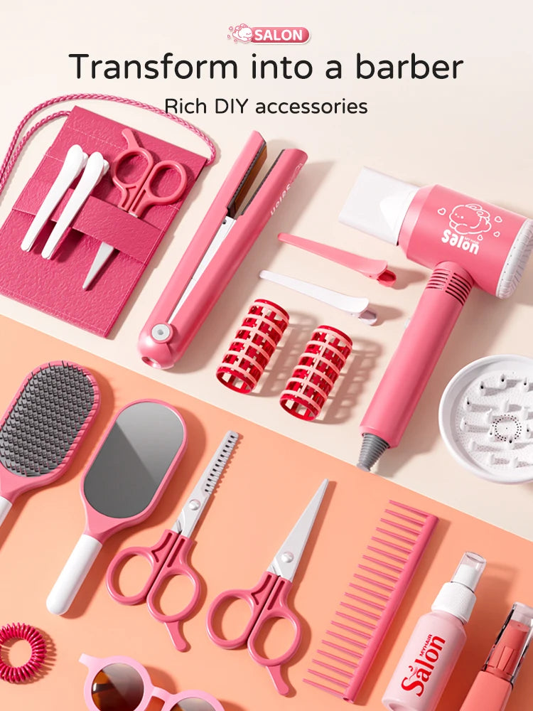 Kids Make up Toys Simulation Haircut Kit Children'S Hair Dryer