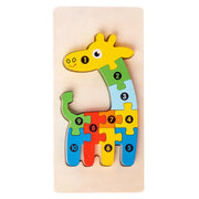 3D Montessori Wooden Dinosaur Puzzle Colorful Educational Toy