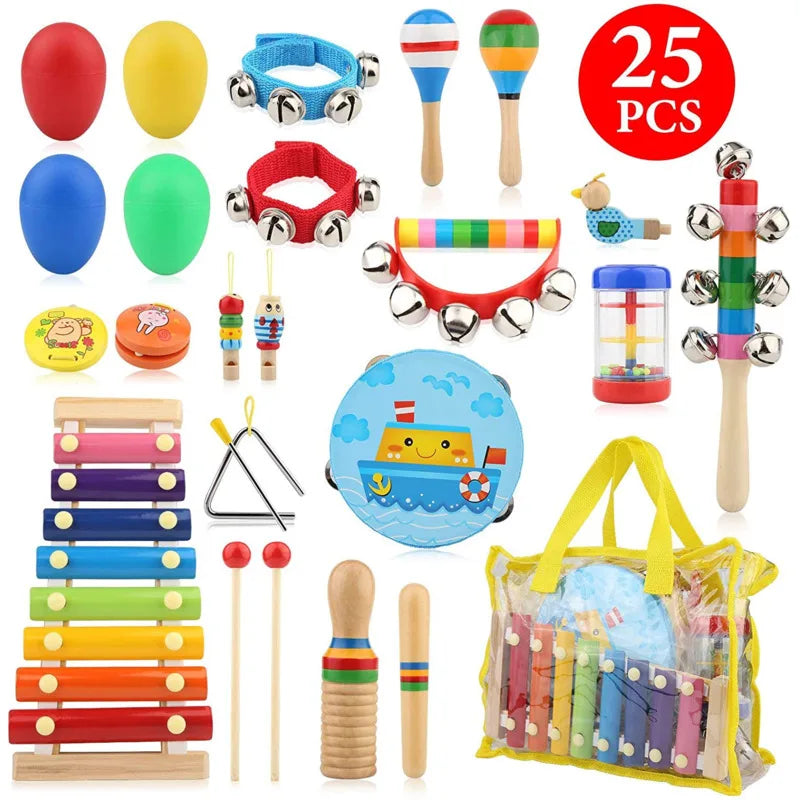 Montessori Wooden Percussion Instrument Creative Learning Gift for Kids