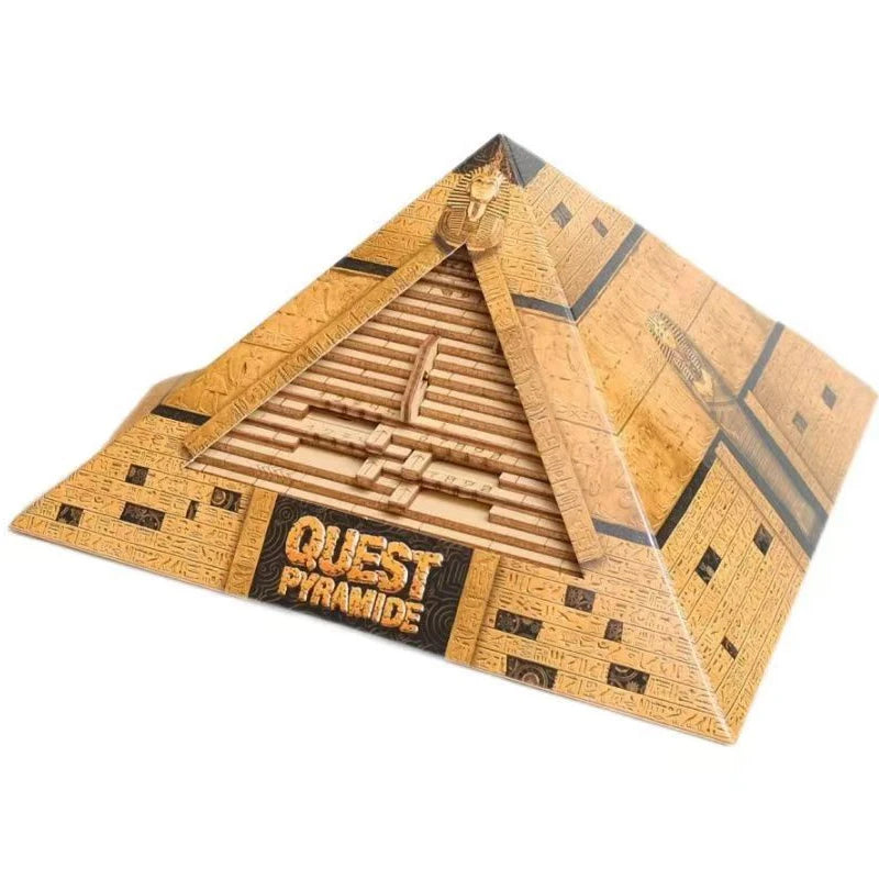 Quest Pyramid Puzzle Box with Hidden Compartment 3D Wooden Brain Teaser