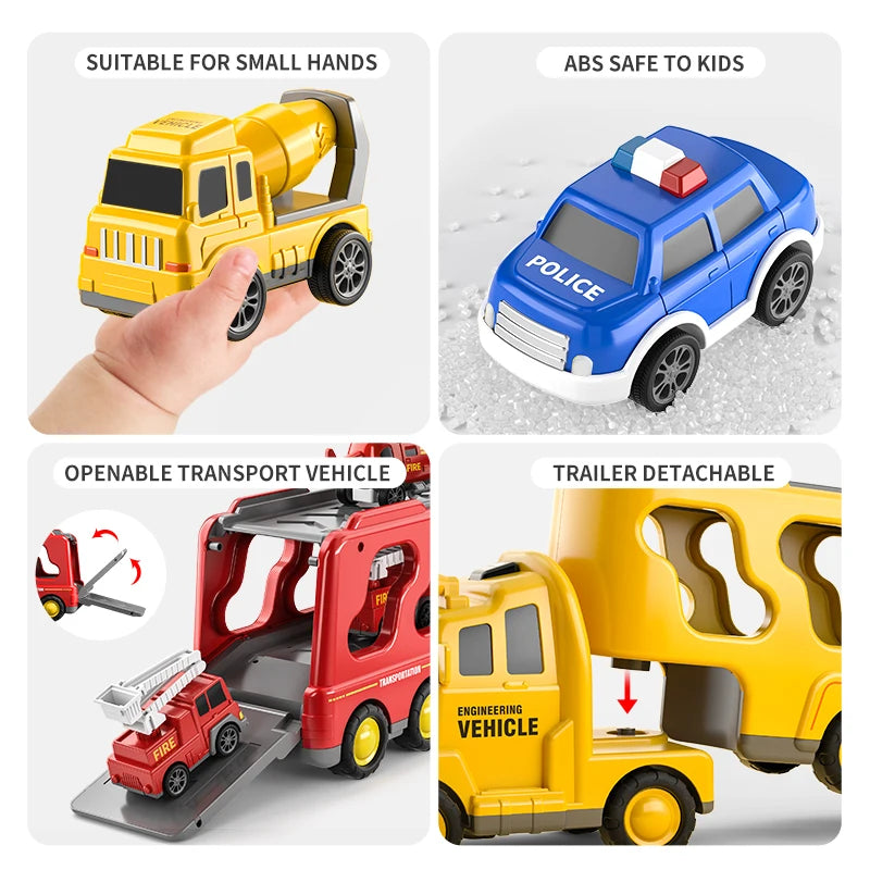 Diecast Carrier Truck Toys Cars Engineering Vehicles