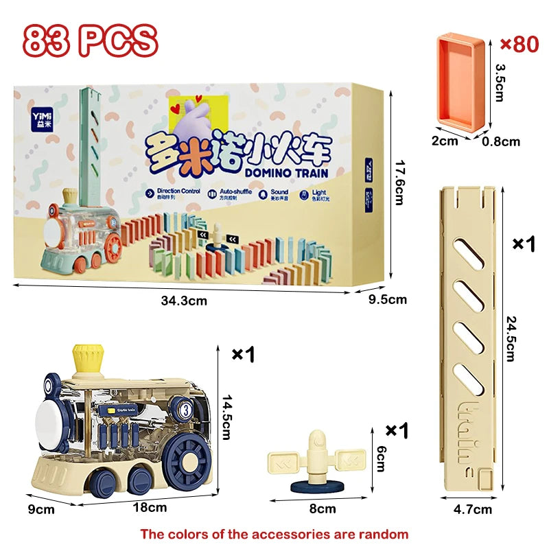 Kids Electric Domino Train Set Automatic Laying Colorful Domino Train