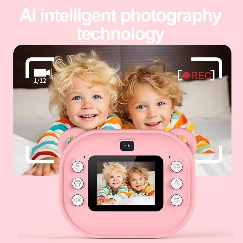 Kids Digital Instant Print Camera | Thermal Photo & Video + 32GB Memory Card