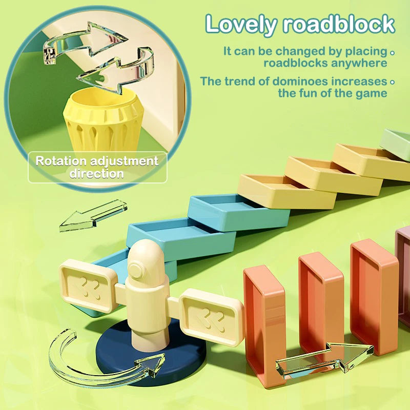 Kids Electric Domino Train Set Automatic Laying Colorful Domino Train