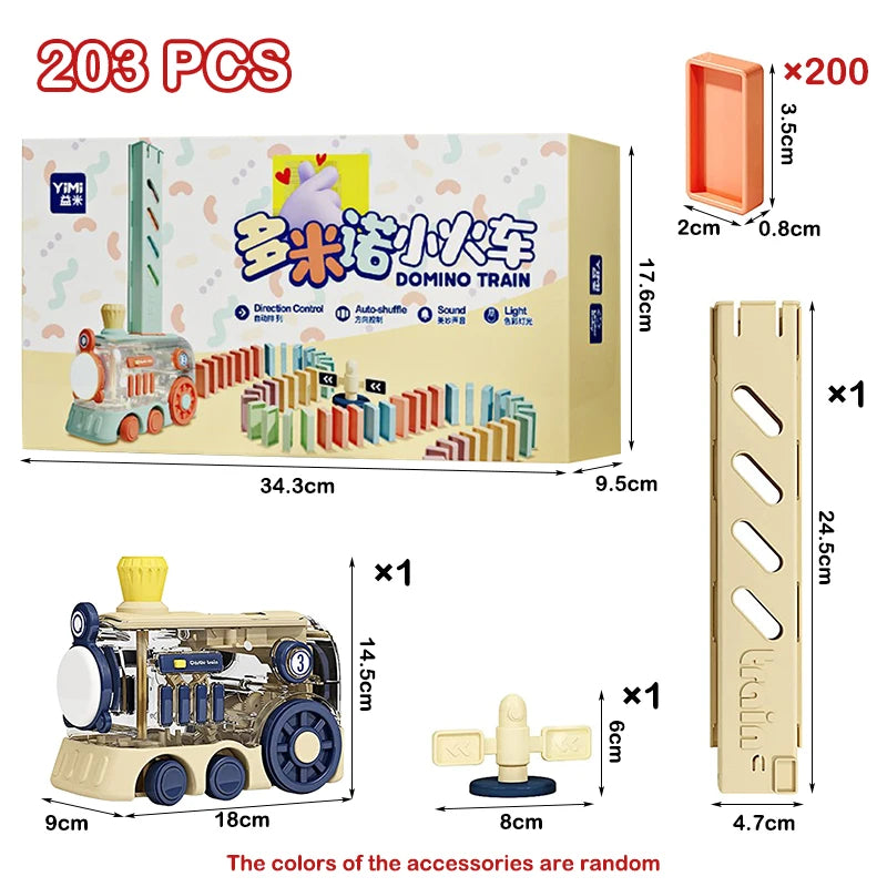 Kids Electric Domino Train Set Automatic Laying Colorful Domino Train