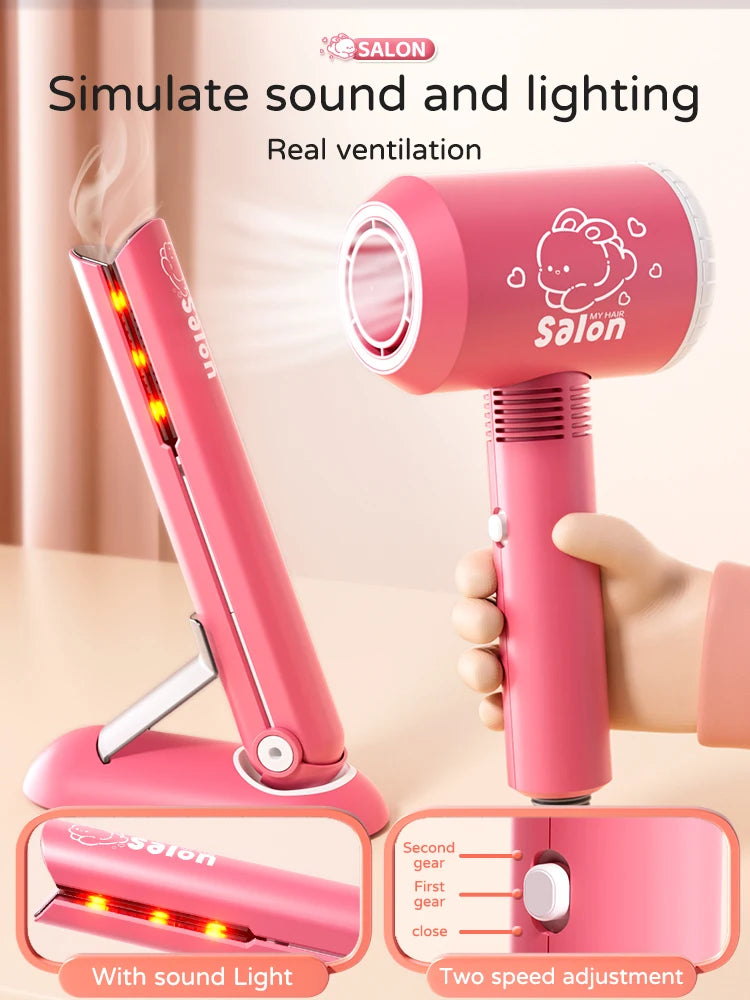 Kids Make up Toys Simulation Haircut Kit Children'S Hair Dryer