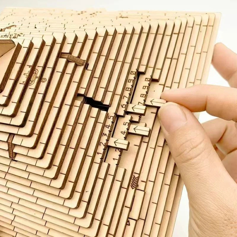 Quest Pyramid Puzzle Box with Hidden Compartment 3D Wooden Brain Teaser