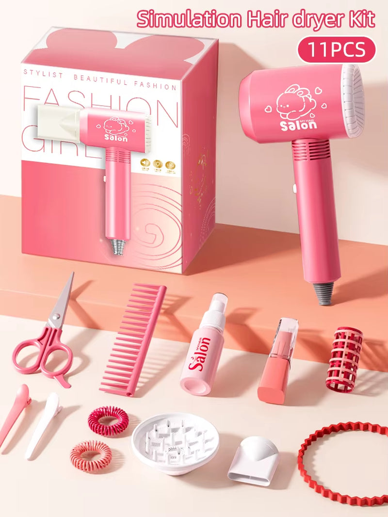 Kids Make up Toys Simulation Haircut Kit Children'S Hair Dryer