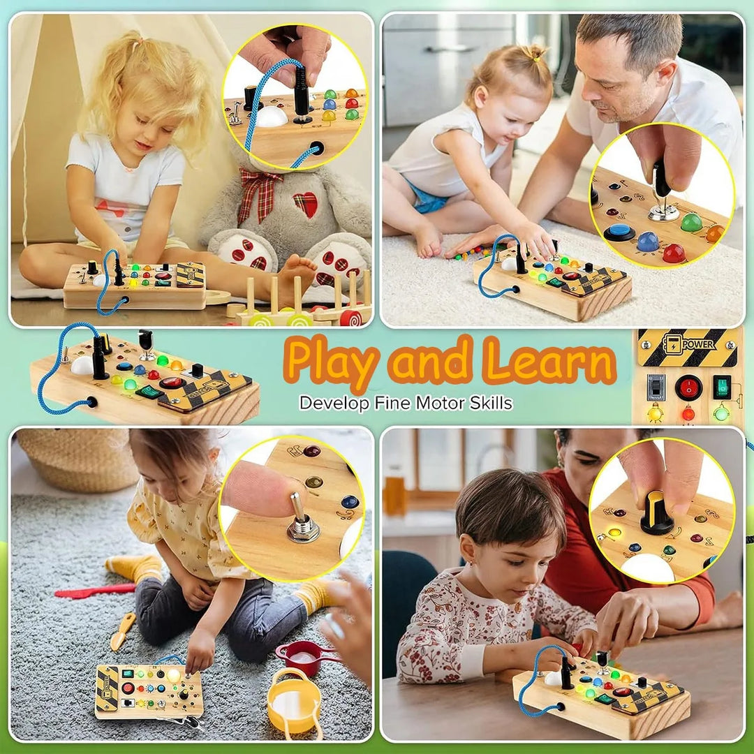 Busy Board with LED Light, Switch & Travel Toys