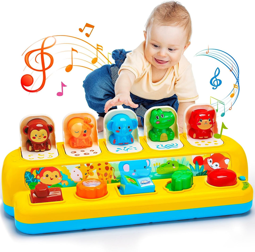 Interactive Pop up Animal Toys with Music & Light