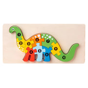 3D Montessori Wooden Dinosaur Puzzle Colorful Educational Toy