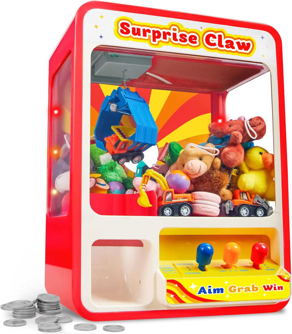 Claw Machine Arcade Toy with LED Light & Adjustable Sound, Rechargeable