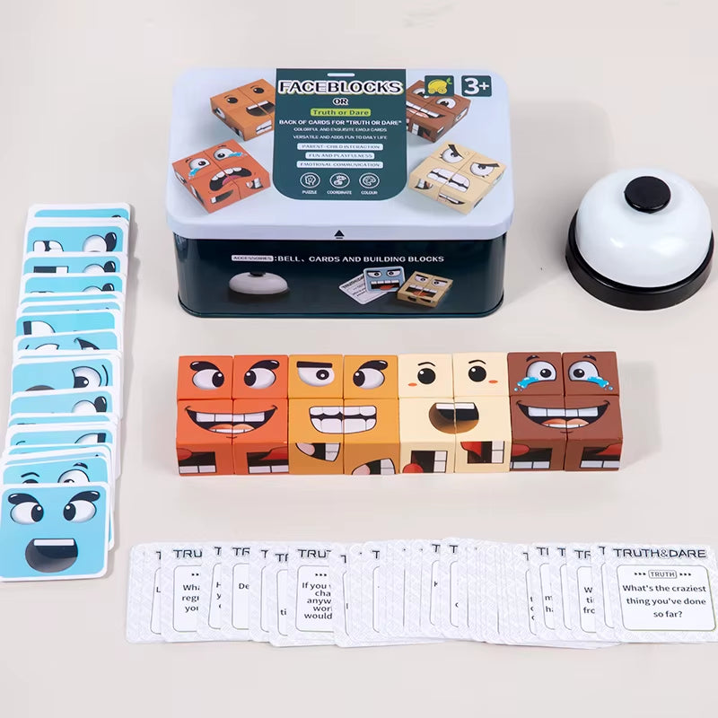 Wooden Face Changing Cube Puzzle Toy for Kids
