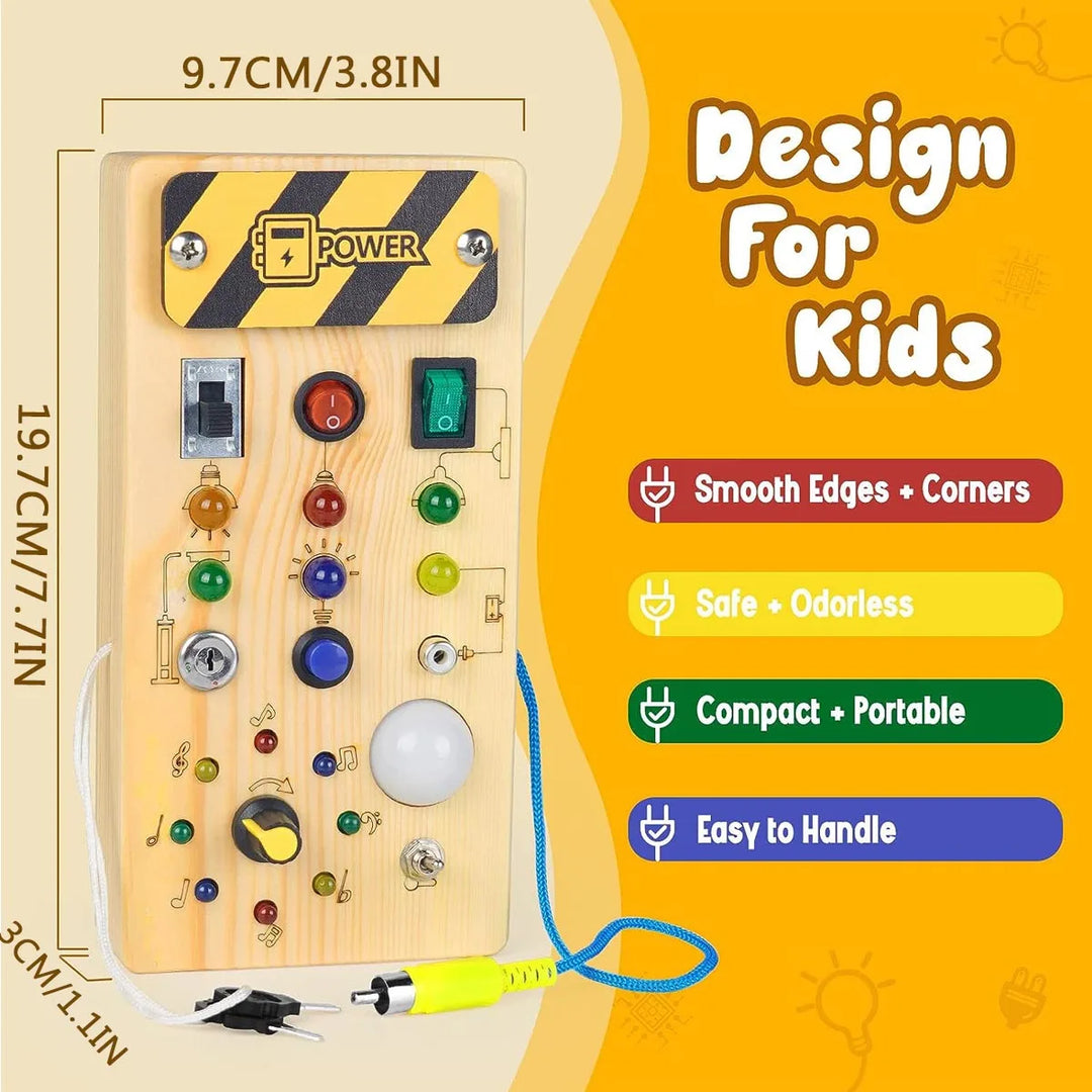 Busy Board with LED Light, Switch & Travel Toys