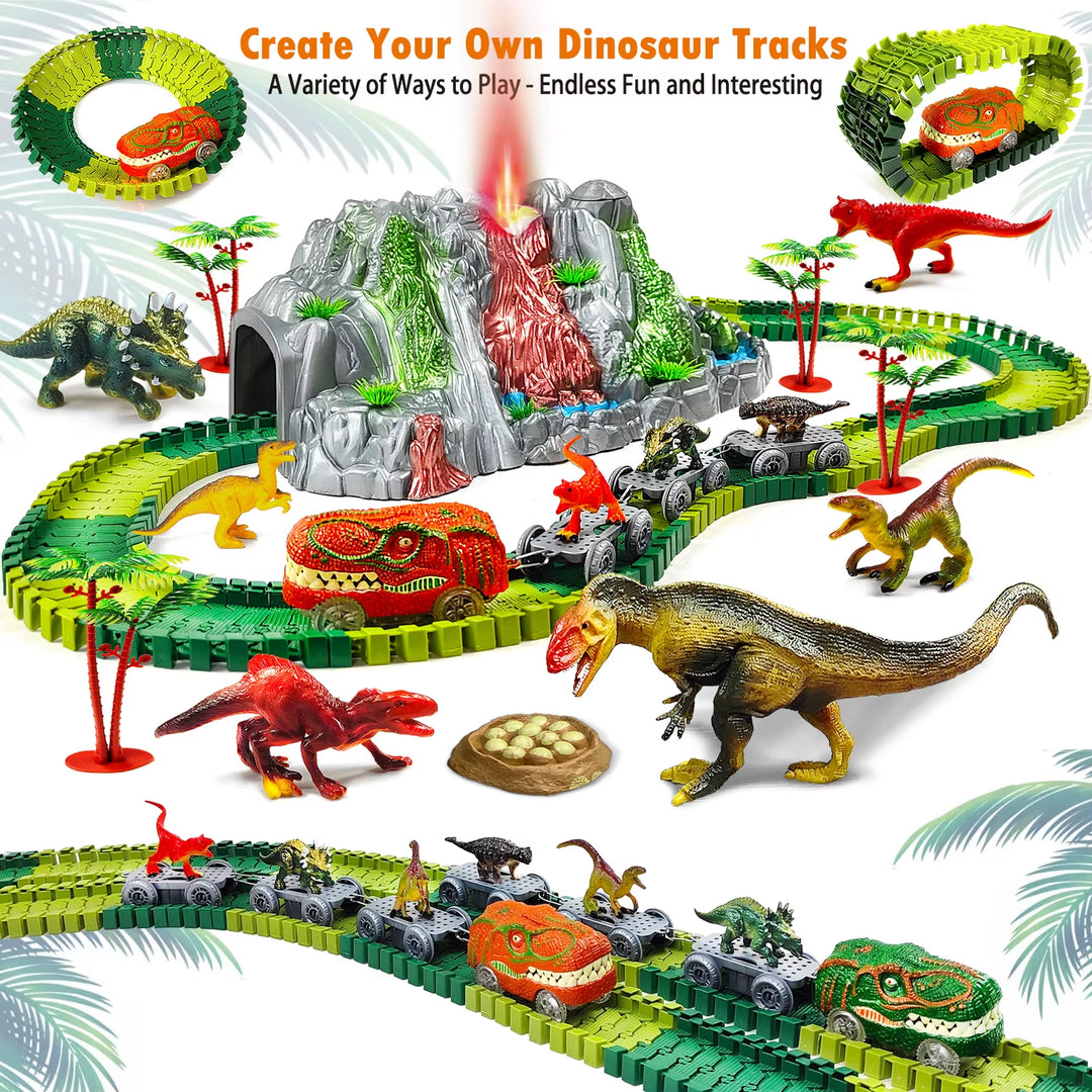 Dinosaur Toys for Kids Volcano, Climbing Track, Train Set