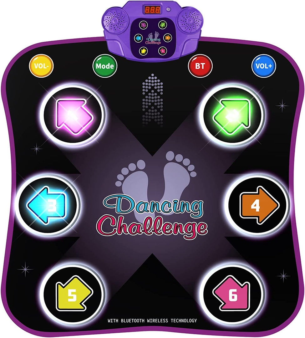 Dance Mat Toys for 3-12 Year Old Kids, Electronic Dance Pad with Light-Up