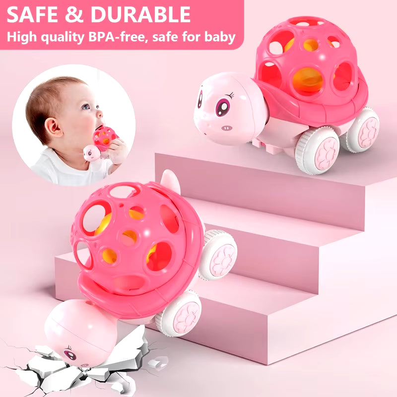 Soft Rubber Push & Go Car Toy for 6-12 Month Infants, Friction Truck
