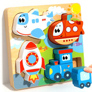 4-in-1 Wooden Animal Puzzles – Educational Toy for Kids
