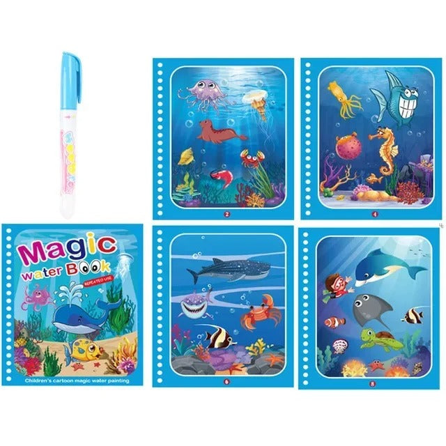 Magic Water Coloring Book with Pen for Kids Ages 2–4