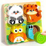 Load image into Gallery viewer, 4-in-1 Wooden Animal Puzzles – Educational Toy for Kids
