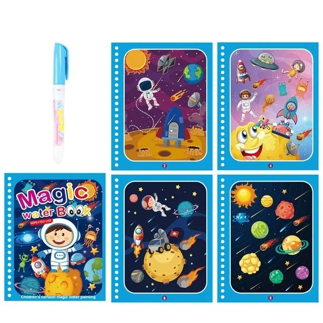 Magic Water Coloring Book with Pen for Kids Ages 2–4