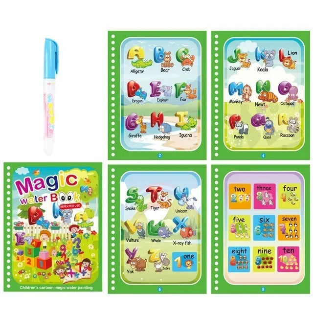 Magic Water Coloring Book with Pen for Kids Ages 2–4